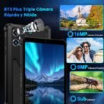 OUKITEL RT3 Plus Tablet Rugerized – 8 Inch Rugged Tablet Android 15, 11000mAh Battery, 16GB+128GB 1TB Expandable, 16MP+8MP Camera Tablet Gaming, Speakers 100dB/Dual 4G SIM/NFC/Face ID/GPS, Black - Imagen 8