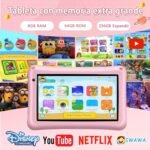 Children's Tablet 7 Inches, Android Tablet, 8 GB RAM 64 GB ROM (256 GB), Parental Control, WiFi, Bluetooth, Kids Tablette Tactile Éducative Avec Kid-Proof Étui-Pink - Image 3