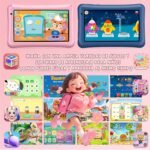 Children's Tablet 7 Inches, Android Tablet, 8 GB RAM 64 GB ROM (256 GB), Parental Control, WiFi, Bluetooth, Kids Tablette Tactile Éducative Avec Kid-Proof Étui-Pink - Image 6