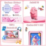 Children's Tablet 7 Inches, Android Tablet, 8 GB RAM 64 GB ROM (256 GB), Parental Control, WiFi, Bluetooth, Kids Tablette Tactile Éducative Avec Kid-Proof Étui-Pink - Image 8
