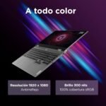 Lenovo LOQ Gen 9 – Gaming Laptop AI 15.6" FHD, 144 Hz (AMD Ryzen 7 7435HS, NVIDIA GeForce RTX 4050, 24 GB RAM, 512 GB SSD, Wi-Fi 6, No Operating System) Spanish QWERTY Keyboard – Grey - Imagen 6