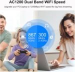 USB WiFi Adapter for PC, WiFi Antenna 12000Mbps Dual Band 2.4GHz and 5GHz, USB 3.0 Long Range Wi-Fi Receiver for PC Desktop Laptop Tablet, Supports Windows XP/Vista/7/8/10/11, Mac OS X - Imagen 3