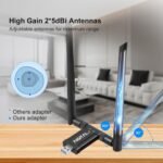 USB WiFi Adapter for PC, WiFi Antenna 12000Mbps Dual Band 2.4GHz and 5GHz, USB 3.0 Long Range Wi-Fi Receiver for PC Desktop Laptop Tablet, Supports Windows XP/Vista/7/8/10/11, Mac OS X - Imagen 6