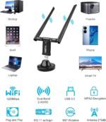 USB WiFi Adapter for PC, WiFi Antenna 12000Mbps Dual Band 2.4GHz and 5GHz, USB 3.0 Long Range Wi-Fi Receiver for PC Desktop Laptop Tablet, Supports Windows XP/Vista/7/8/10/11, Mac OS X - Imagen 7