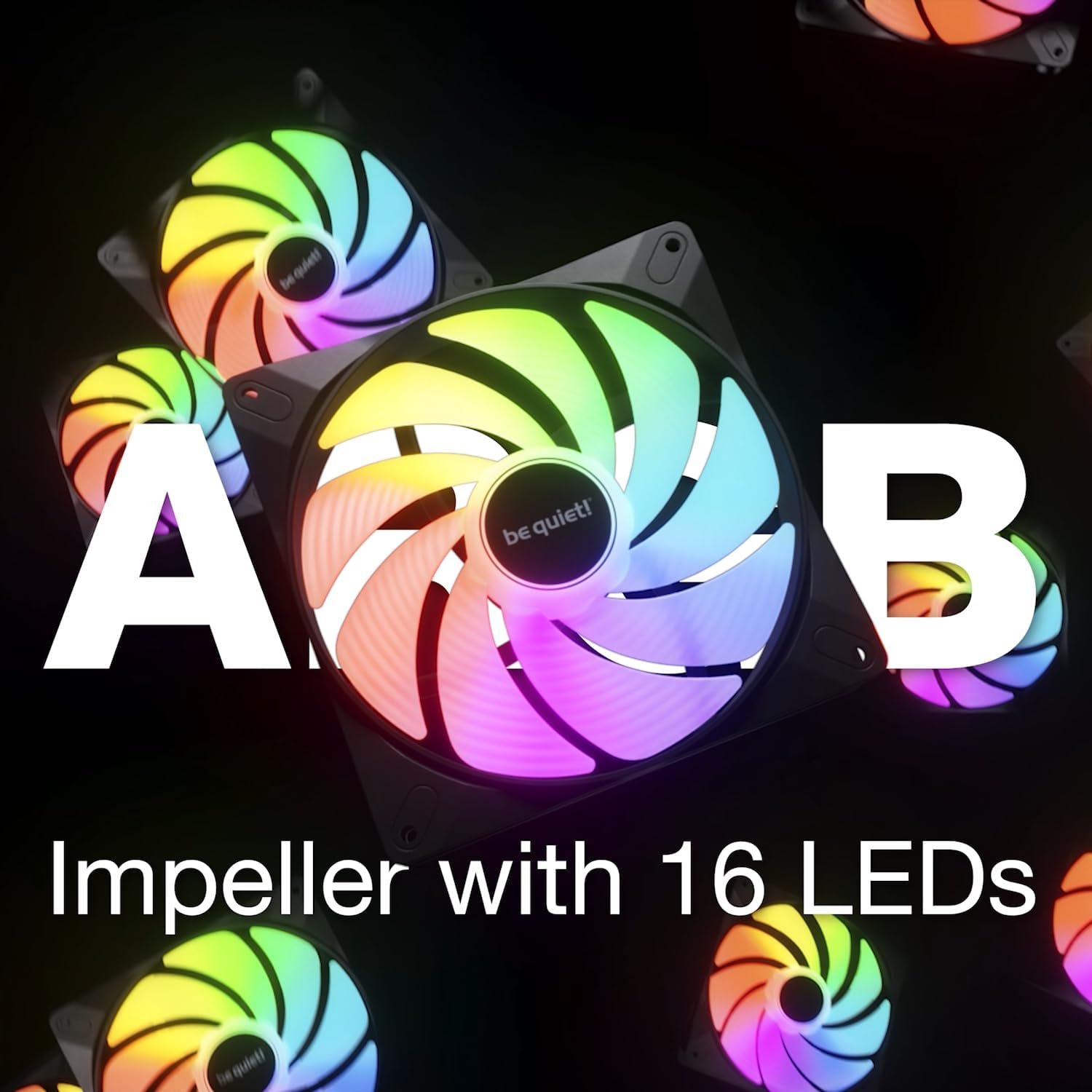 be quiet! Light Wings LX 140mm PWM High-Speed Fan, Pack of 3 Fans, Illuminated Core and Frosted Fan Blades, Unmistakable Lighting Effects, Multiple Colors - Imagen 3