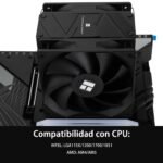 Thermalright Burst Assassin 120 EVO DARK CPU Air Cooler with Brushed Black Cap,6 Heat Pipes with PWM Silent Fan CPU Cooler,for AM4,AM5,Intel 1851/1700/1150/1151/1200 - Imagen 4