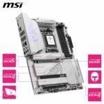 MSI MPG X870E Edge TI WiFi Motherboard ATX Support AMD Ryzen 9000/8000/7000 Processors, AM5-80A SPS VRM, DDR5 Memory Boost 8400+MT/s (OC), PCIe 5.0 x16, M.2 Gen5, Wi-Fi 7, 5G LAN - Imagen 6
