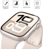 Misxi 2 Pack Tempered Glass Case Compatible with Apple Watch Series 10 (2024) 42mm, Hard PC Screen Protector Overall Protection Ultra Thin Bumper Protective Bumper Case - Imagen 3