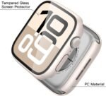 Misxi 2 Pack Tempered Glass Case Compatible with Apple Watch Series 10 (2024) 42mm, Hard PC Screen Protector Overall Protection Ultra Thin Bumper Protective Bumper Case - Imagen 4
