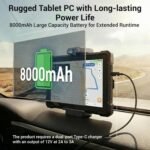 Rugged Tablet, 12e Alder Lake-N100, 8GB RAM 128GB eMMC Rugged Tablet PC, 10.1" Win11 Pro Tablet with 16000mAh Battery/4G LTE GPS/WiFi/BT5.0/1280 x 800 IPS for Field Workers - Imagen 5