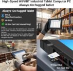 Rugged Tablet, 12e Alder Lake-N100, 8GB RAM 128GB eMMC Rugged Tablet PC, 10.1" Win11 Pro Tablet with 16000mAh Battery/4G LTE GPS/WiFi/BT5.0/1280 x 800 IPS for Field Workers - Imagen 6