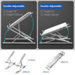 Laptop Stand Kamoon Portable Adjustable Tablet Computer Stand Aluminum Alloy Folding Laptop Stand Compatible MacBook Air Pro, HP More 10-15.6" Laptops & Tablet (Silver-2) - Image 7