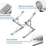Laptop Stand Kamoon Portable Adjustable Tablet Computer Stand Aluminum Alloy Folding Laptop Stand Compatible MacBook Air Pro, HP More 10-15.6" Laptops & Tablet (Silver-2) - Image 8