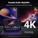 UGREEN Revodok Pro 209 10Gbps Docking Station USB C DisplayLink 9 in 1 Dual Display 4K60Hz Hub Type C 2 HDMI 2 DisplayPort PD 100W Gigabit Ethernet Compatible with MacBook Pro Air M1 M2 - Image 5