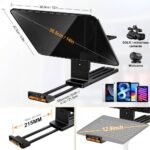 LENSGO TC12 Teleprompter for DSLR/Mirrorless Camera and Tablet up to 12.9" Professional Teleprompter for Video Recording, Vlogging, Live Streaming - Imagen 3