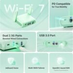 GL.iNet GL-MT3600BE (Beryl 7) Portable WiFi 7 Router, Mini VPN 2.5G for Travel, Auto, Business, Mobile, RV, Cruise, Airplane - Imagen 5