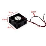 JZK Mini Cooling Fan 60x60x25mm DC 12V 60mm Cables 2 Pin, 5200rpm, 0.18A, Brushless DC Fan Bearings 6025 6cm for Cooling or Ventilation, 3D Printer Fan - Image 4