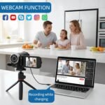 Akozon Handheld Camcorder, 1080P 16MP Dv Camera 2.7in TFT Rotatable Screen 16x Vlogging Video for Kids Digital Zoom with USB Cable Mini Dv Player Black (Black) - Image 5