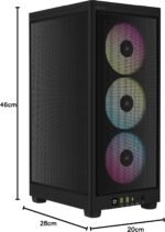 Corsair iCUE - 2000D RGB Airflow Mini-ITX PC Case - Mini-ITX Form Factor - Steel Mesh Panels - Three Slot GPU Support - 3 AF120 RGB Slim Fans Included - - Image 6