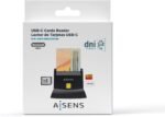 AISENS Dni Card Reader with SIM Card Reader. SD. Micro SD. MMC. RS-MMC. MMC Micro. USB-C. Black - Imagen 7