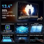 Android 16 Tablet 13.4" Octa-Core 2.2GHz, FHD+ 1920×1200 120Hz Display, 24GB RAM + 128GB ROM (2TB TF), 2 in 1 with Tablet with Keyboard and Pencil, 4G LTE + WiFi 5G, Widevine L1/8300mAh/16MP – PAD 200 - Imagen 3