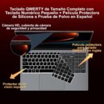 Ruzava Laptop 15.6 Inch Celeron N5095 2.9 GHz Win11 Pro 8GB 256GB SSD Expansion 1TB 5G WiFi BT4.2 HDMl USB 3.0 Portable with Wireless Mouse and Spanish Keyboard Membrane – Gray-003 - Imagen 9