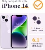 GVIEWIN iPhone 14 Case, with Screen Protector + Camera Lens Protector, Non-Yellowing, Soft Anti-Shock Transparent for Women, Flower Pattern Design, AA-Floratopia/Colorful - Image 3