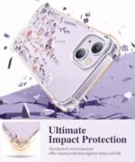 GVIEWIN iPhone 14 Case, with Screen Protector + Camera Lens Protector, Non-Yellowing, Soft Anti-Shock Transparent for Women, Flower Pattern Design, AA-Floratopia/Colorful - Image 5