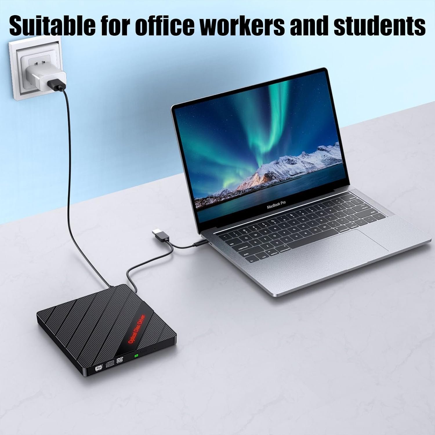 Genérico Reproductor De DVD para PortáTil,Unidades De Disco Externas PortáTiles,Grabadora CD PortáTil USB C 3.0 con Ranura para Tarjetas SD/TF Y 3 Puertos USB,Compatible con Mac,Windows Y Linux - Image 3