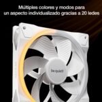 be quiet! Light Wings 140mm PWM Reverse White Fan, 7 Inverted Fan Blades, High Airflow, Inverted Blades, for Side or Bottom Inputs, ARGB Lighting Multiple Colors - Imagen 6