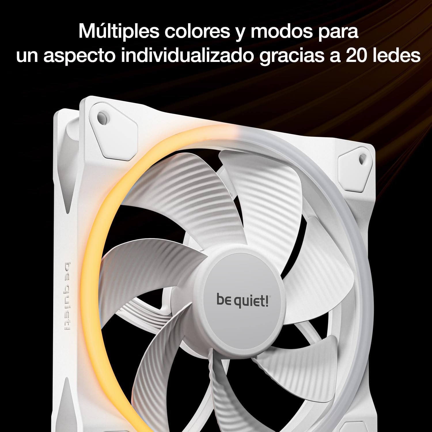 be quiet! Light Wings 140mm PWM Reverse White Fan, 7 Inverted Fan Blades, High Airflow, Inverted Blades, for Side or Bottom Inputs, ARGB Lighting Multiple Colors - Imagen 6