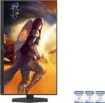 AOC U27G4R Gaming Monitor 27 Inch UHD, 160Hz, Fast IPS, 0.5 ms MPRT, Adapt. Sync., HDR400, FreeSync Prem., G-Sync Compat., Height Adjustable (3840x2160, 2x HDMI 2.1, 1x DP 1.4, USB-Hub), Red/Black - Imagen 5