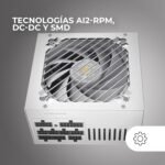 Mars Gaming MPB850SIM, ATX 850W Full Modular Power Supply, 7 Years Warranty, 80Plus Bronze 230V EU, 90% Efficiency, SI Extreme Silence 140mm Fan, AI2-RPM, DC-DC and SMD Technologies, White - Image 6