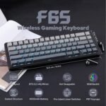 EPOMAKER x Aula F65 Wireless Mechanical Gaming Keyboard, Hot Swappable Custom Keyboard with RGB, Bluetooth/2.4GHz/Cable, Gasket, Lubricated Linear Switches (Ombre Black, Reaper Switch) - Imagen 3
