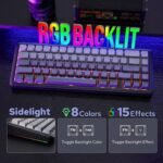 EPOMAKER x Aula F65 Wireless Mechanical Gaming Keyboard, Hot Swappable Custom Keyboard with RGB, Bluetooth/2.4GHz/Cable, Gasket, Lubricated Linear Switches (Ombre Black, Reaper Switch) - Imagen 6