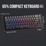EPOMAKER x Aula F65 Wireless Mechanical Gaming Keyboard, Hot Swappable Custom Keyboard with RGB, Bluetooth/2.4GHz/Cable, Gasket, Lubricated Linear Switches (Ombre Black, Reaper Switch) - Imagen 8