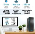 GREED Intel Core i7 6700 Ultra PC - Desktop for Home and Office - Fast PC with 4.0GHz - 16GB RAM - 1TB SSD + 1TB HDD - DVD+RW - USB3.0 - WLAN - Incl. Windows 11 Pro - Imagen 4
