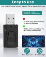 Bluetooth Adapter USB 5.0 for TV, Portable Audio Receiver and Transmitter with 3.5 mm Jack, Transmitter for PC, Car, Stereo, Speakers, Hands-Free and Wireless Music - Image 3