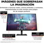 HP OMEN 27k Gaming Monitor 27" 4K UHD 3840x2160@144Hz, 16:9, 1ms, HDMI, Anti-Glare, AMD FreeSync Premium, Compatible with Consoles, Speakers Black, 144Hz - Image 4