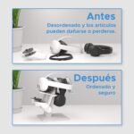 Digicharge VR Headset Holder for Meta Quest 3S, Quest 3, Oculus Quest 2 VR Mount Display Storage for Headphones and Touch Controllers - Imagen 4