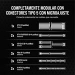 CORSAIR RM850x Shift Fully Modular ATX Power Supply - Modular Side Interface - ATX 3.1 and PCIe 5.1 Compliant - Zero RPM Fan Mode - Efficiency 80 Plus Gold - White - Imagen 8