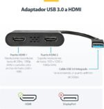 StarTech. com USB 3.0 to Dual HDMI Adapter – USB to 2x HDMI Converter for Windows – (Not Compatible with Mac, ChromeOS, Linux) - Imagen 3
