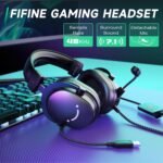FIFINE Wired Headphones with Microphone, Over Ear Gaming Headset PC PS4 PS5 Xbox Switch with 7.1 Surround Sound, Soft Ear Pads - Image 4