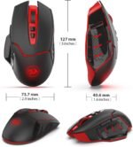 Redragon M690-1 Wireless Gaming Mouse with DPI Change, 2 Side Buttons, 2400 dpi, Ergonomic Design, 8 Buttons, Black - Imagen 3