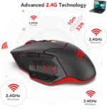 Redragon M690-1 Wireless Gaming Mouse with DPI Change, 2 Side Buttons, 2400 dpi, Ergonomic Design, 8 Buttons, Black - Imagen 5