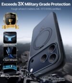 TORRAS Ostand Q1 Guardian for iPhone 17 Pro Max Case for MagSafe (Certified Military Protection, Stable Stand and Magnetic Force #1), Black - Image 4