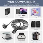 Cable iec C13 2m Power Cable for PC Screen Computer, Computer Monitor, LG Vizio TV, Epson Printer Beamer Projector Ion Pathfinder Guitar Amplifier Speaker – Black - Imagen 4