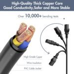 Cable iec C13 2m Power Cable for PC Screen Computer, Computer Monitor, LG Vizio TV, Epson Printer Beamer Projector Ion Pathfinder Guitar Amplifier Speaker – Black - Imagen 5