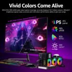 Gawfolk 27" QHD Gaming Monitor, 2K 120Hz IPS PC Display, 2560×1440P, FreeSync, HDMI, DisplayPort, VESA 75 x 75mm, Black - Imagen 3