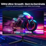 Gawfolk 27" QHD Gaming Monitor, 2K 120Hz IPS PC Display, 2560×1440P, FreeSync, HDMI, DisplayPort, VESA 75 x 75mm, Black - Imagen 5